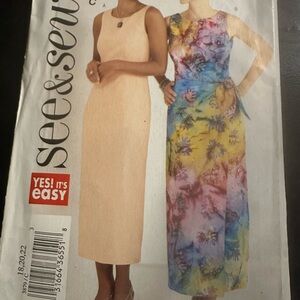 See & Sew Maxi Dress Pattern 3879 Sizes 18-22 uncut
